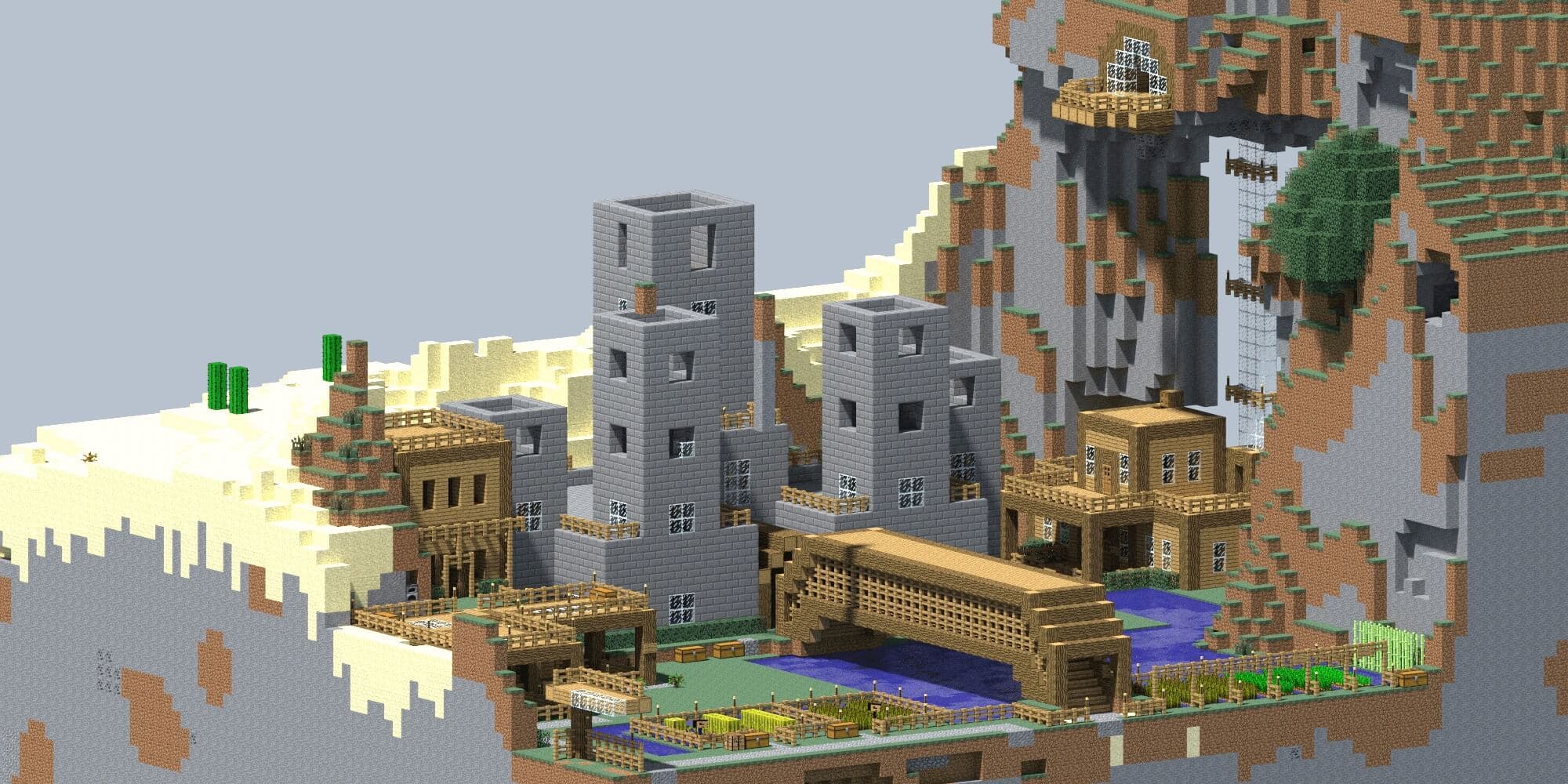 A render of a Minecraft castle.